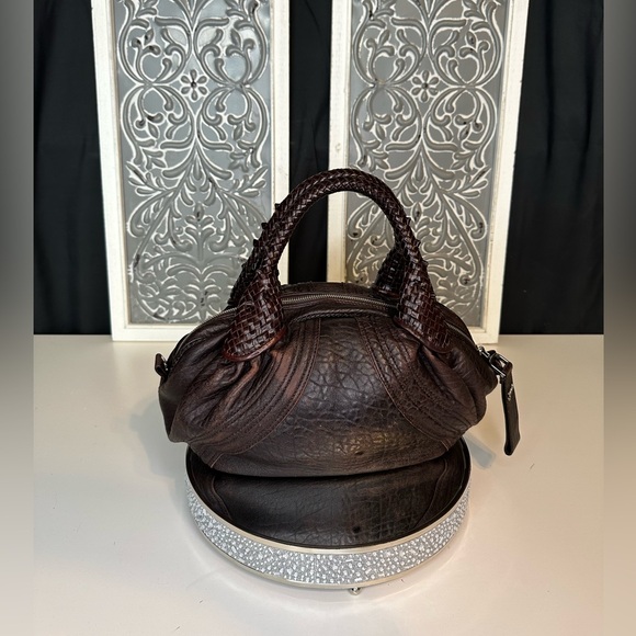 FENDI BABY SPY BAG, Dark Brown Leather baguette - Picture 5 of 16